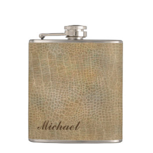 Classy leather look masculine personalised No.1 Hip Flask