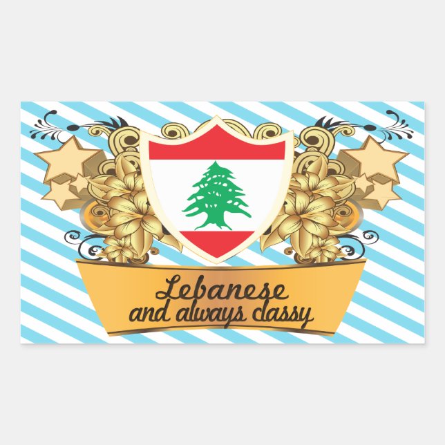 Classy Lebanese Rectangular Sticker (Front)