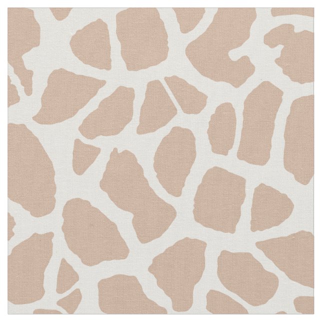 Classy Light Brown Giraffe Print Monogram and Name Fabric (Close Up)