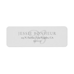 Classy Light Grey Return Address Label