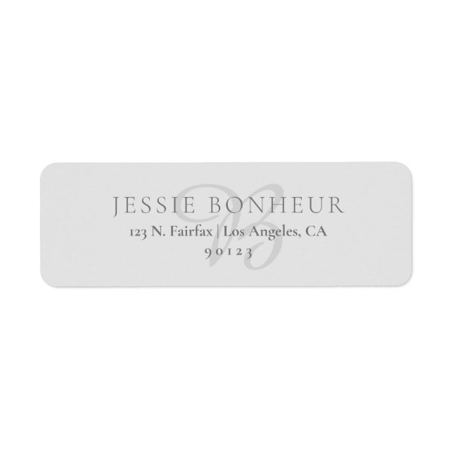 Classy Light Grey Return Address Label (Front)