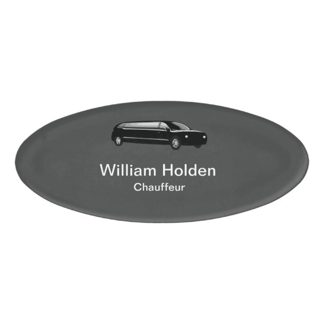 Classy Limousine Chauffeur Name Tag (Front)