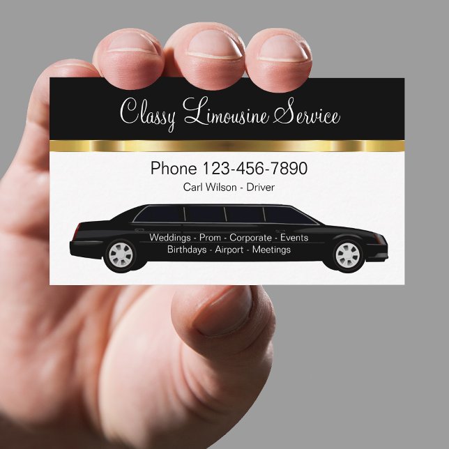 Classy Limousine Chauffeur  Service Business Card (Creator Uploaded)