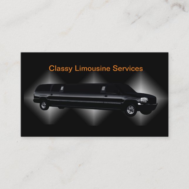 Classy Limousine Service Chauffeur Business Cards (Front)