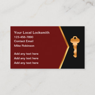 Classy Locksmith Business Cards House Key