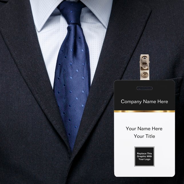 Classy Logo Business Name Badges ID Badge (Creator Uploaded)