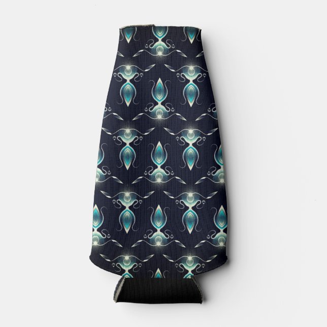 Classy Look of Blue Gems with Glowing Light Bottle Cooler (Front)