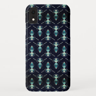 Classy Look of Blue Gems with Glowing Light iPhone XR Case