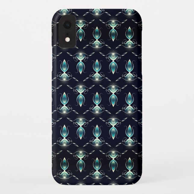 Classy Look of Blue Gems with Glowing Light Case-Mate iPhone Case (Back)
