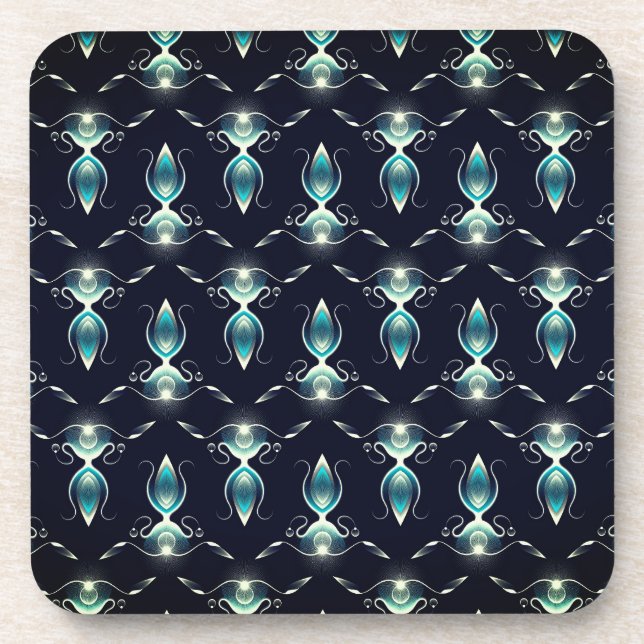 Classy Look of Blue Gems with Glowing Light Coaster (Front)