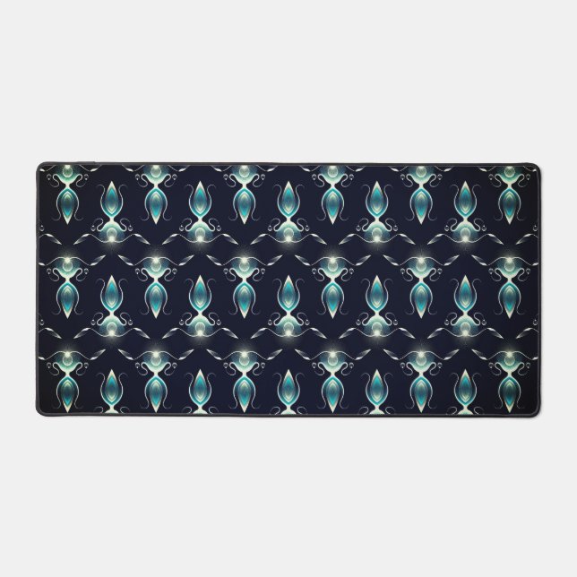 Classy Look of Blue Gems with Glowing Light Desk Mat (Front)