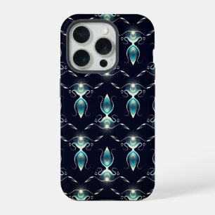 Classy Look of Blue Gems with Glowing Light iPhone 15 Pro Case