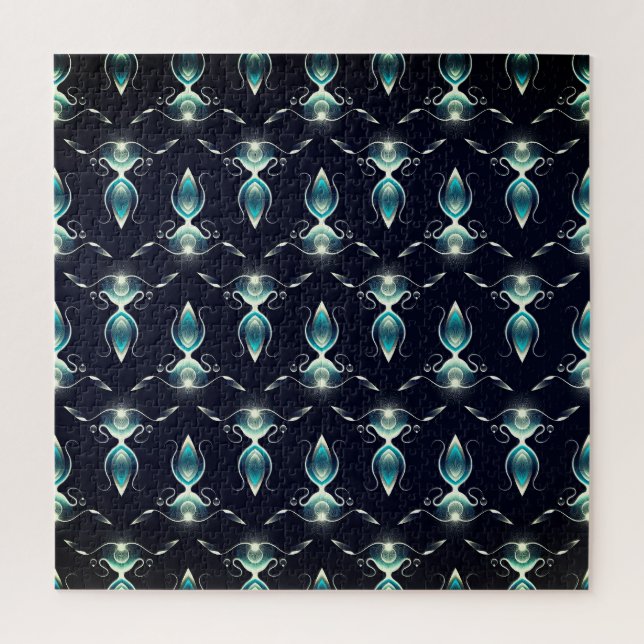 Classy Look of Blue Gems with Glowing Light Jigsaw Puzzle (Vertical)