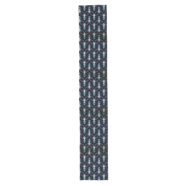 Classy Look of Blue Gems with Glowing Light Long Table Runner (Front)
