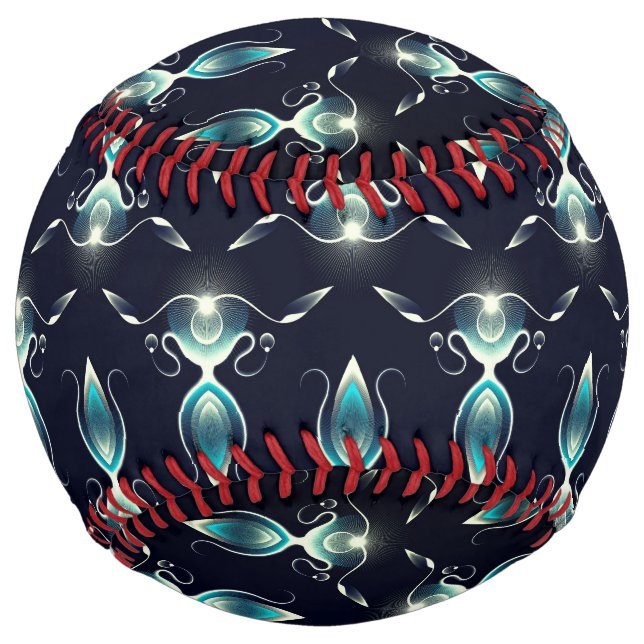 Classy Look of Blue Gems with Glowing Light Softball (Front)