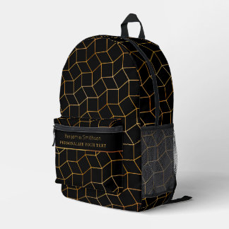     Classy Luxury Abstract Black Gold Professional Printed Backpack