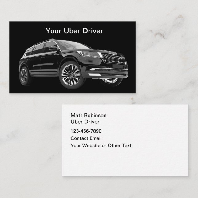 Classy Luxury Uber Driver Business Cards (Front/Back)