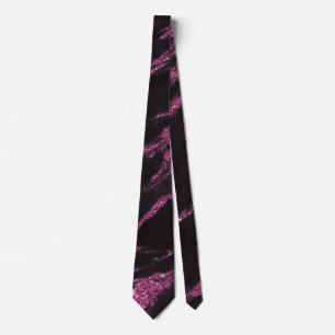Classy Magenta Pink Black Marble Pattern Tie