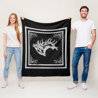 Classy Majestic Bull Elk Fleece Blanket