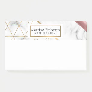 Classy Marble Design gold and rose gold details Post-it Notes