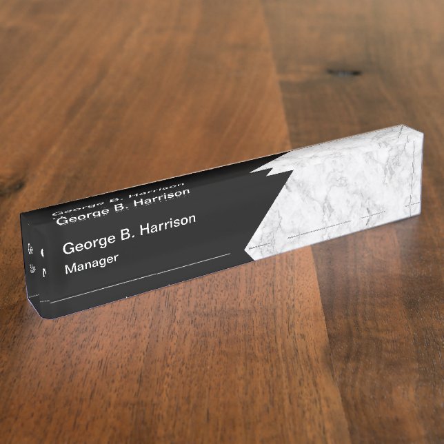 Classy Marble Executive Office Nameplate (Side)