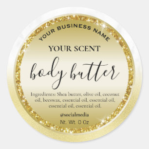 Classy Marble Gold Foil Body Butter Labels