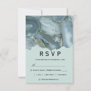 Classy Marble Menu RSVP Wedding