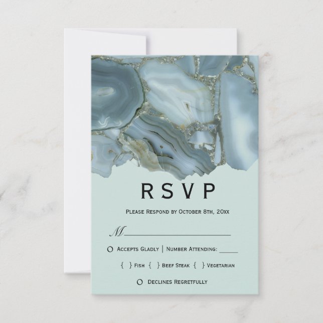 Classy Marble Menu RSVP Wedding (Front)