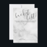 Classy Marble Modern Script Wedding Bucket List Advice Card<br><div class="desc">Add a personal touch to your wedding with a modern script wedding bucket list card.
This card features title in grey modern calligraphy font style and details in grey modern sans serif font style on white marble background.</div>