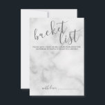 Classy Marble Modern Script Wedding Bucket List Advice Card<br><div class="desc">Add a personal touch to your wedding with a modern script wedding bucket list card.
This card features title in grey modern calligraphy font style and details in grey modern sans serif font style on white marble background.</div>