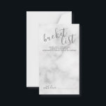 Classy Marble Modern Script Wedding Bucket List Advice Card<br><div class="desc">Add a personal touch to your wedding with a modern script wedding bucket list card.
This card features title in grey modern calligraphy font style and details in grey modern sans serif font style on white marble background.</div>