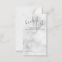 Classy Marble Modern Script Wedding Bucket List