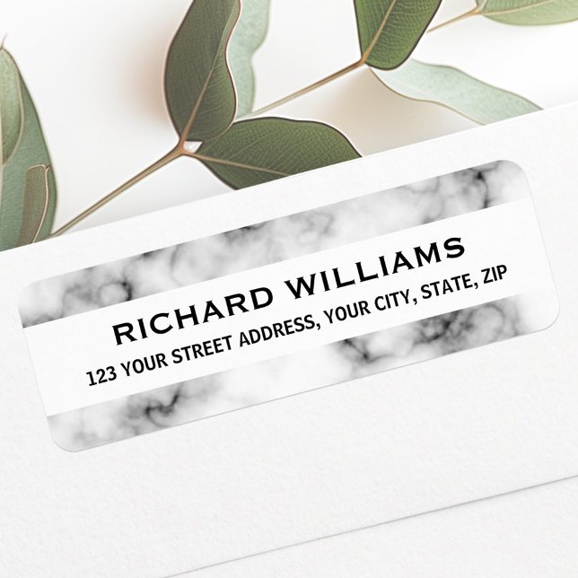 Classy marble return address return address label (Classy marble return address label)