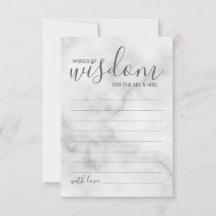 Classy Marble Wedding Advice and Wishes Card