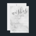 Classy Marble Wedding Advice and Wishes Card<br><div class="desc">Add a personal touch to your wedding with a modern script wedding advice and wishes card. This advice card features title in grey modern calligraphy font style and details in grey modern sans serif font style on white marble background. Perfect for wedding, baby shower, birthday party, bridal shower, bachelorette party...</div>