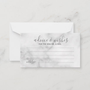 Classy Marble Wedding Advice and Wishes Card