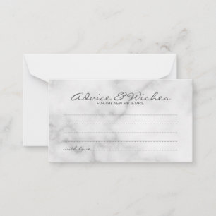 Classy Marble Wedding Advice and Wishes Card