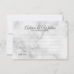 Classy Marble Wedding Advice and Wishes Card