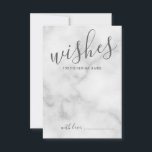 Classy Marble Wedding Advice and Wishes Card<br><div class="desc">Add a personal touch to your wedding with a modern script wedding advice and wishes card. This advice card features title in grey modern calligraphy font style and details in grey modern sans serif font style on white marble background. Perfect for wedding, baby shower, birthday party, bridal shower, bachelorette party...</div>