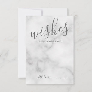 Classy Marble Wedding Advice and Wishes Card