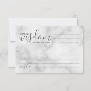 Classy Marble Wedding Advice and Wishes Card