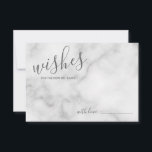 Classy Marble Wedding Advice and Wishes Card<br><div class="desc">Add a personal touch to your wedding with a modern script wedding advice and wishes card. This advice card features title in grey modern calligraphy font style and details in grey modern sans serif font style on white marble background. Perfect for wedding, baby shower, birthday party, bridal shower, bachelorette party...</div>