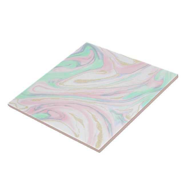 Classy marbleised abstract design ceramic tile (Side)