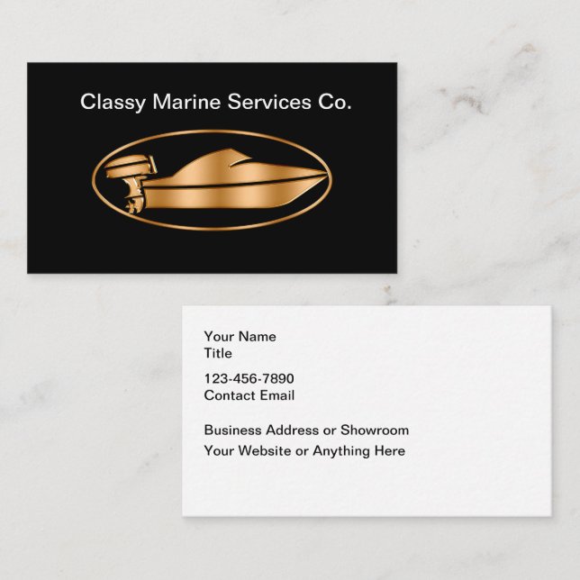 Classy Marine Services Nautical Business Cards (Front/Back)
