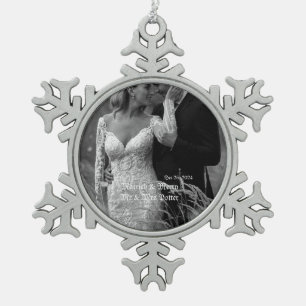 Classy Married& Merry Glass Ornament for Christmas
