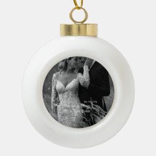 Classy Married& Merry Glass Ornament for Christmas