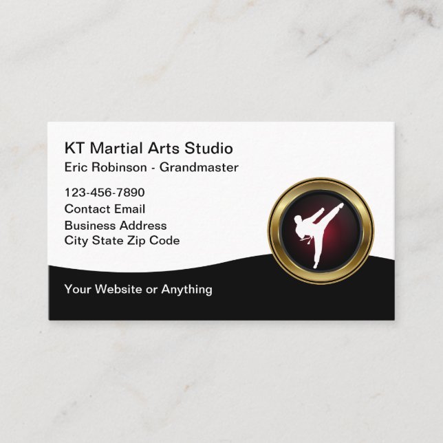 Classy Martial Arts Grandmaster Business Cards (Front)