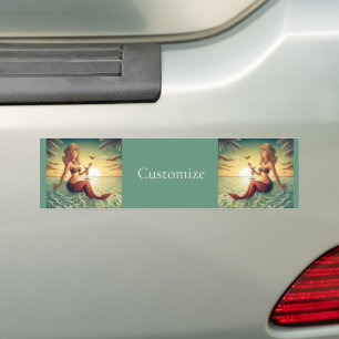 Classy Martini Mermaid Thunder_Cove Bumper Sticker