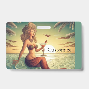 Classy Martini Mermaid Thunder_Cove ID Badge