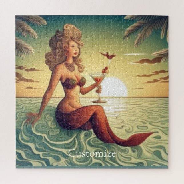 Classy Martini Mermaid Thunder_Cove  Jigsaw Puzzle (Vertical)